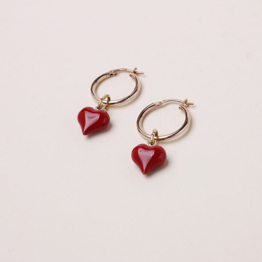 Orecchini cuore argento placcato oro