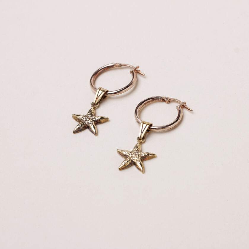 Orecchini stella argento placcato oro