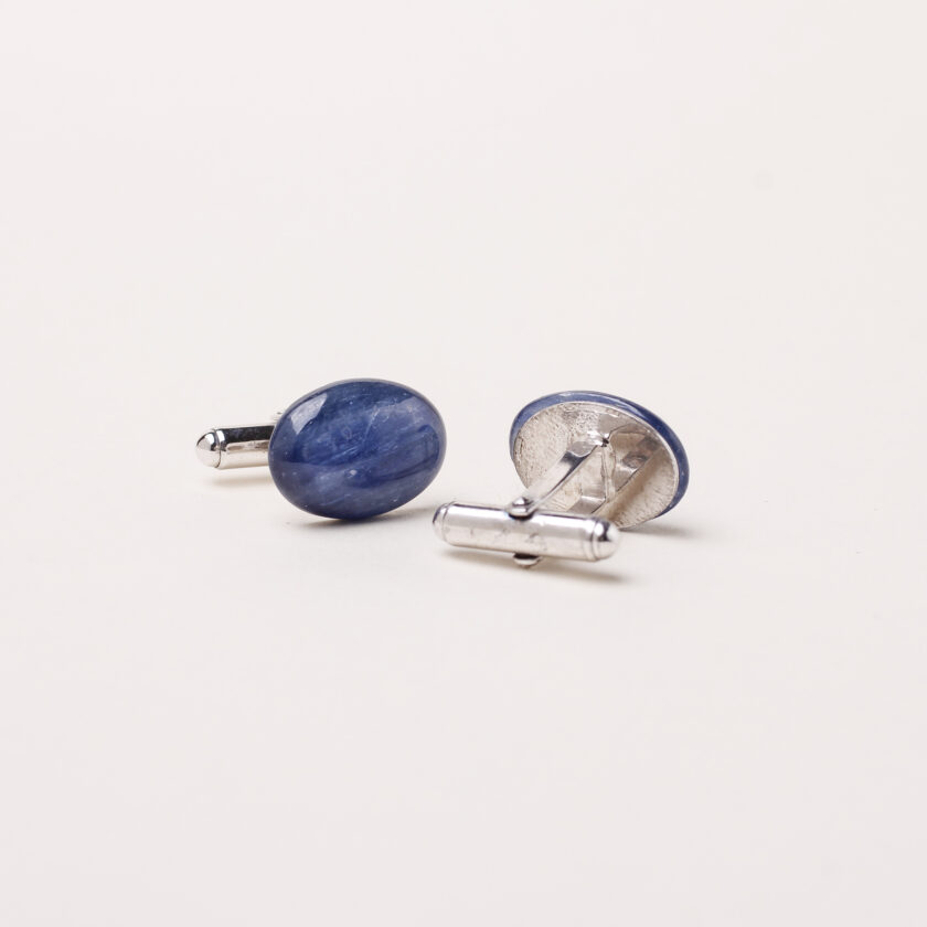 Gemelli in argento e Cianite blu