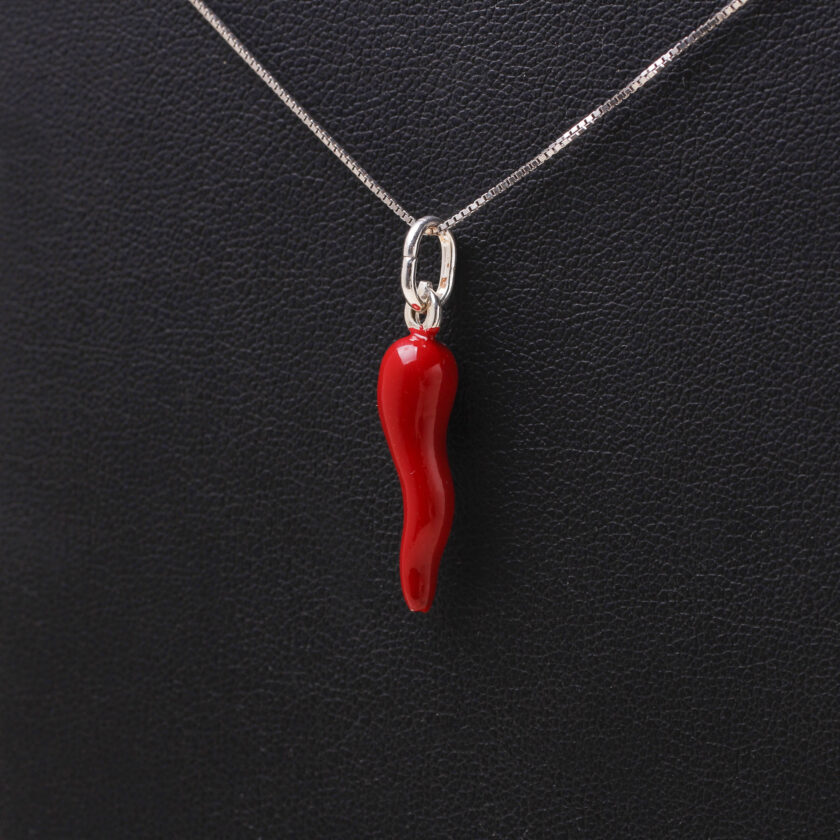 Collana Curniciello Rosso in argento - immagine 2