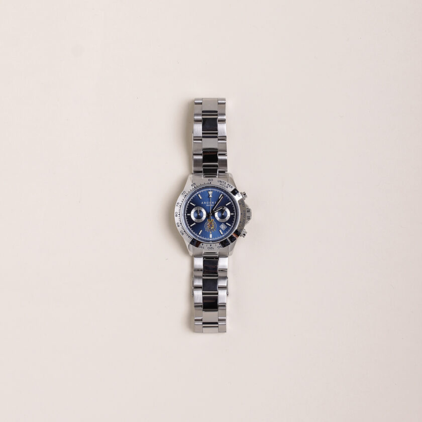 Orologio Argenio Napoli Crono blu Stemma con cinturino in acciaio - immagine 2