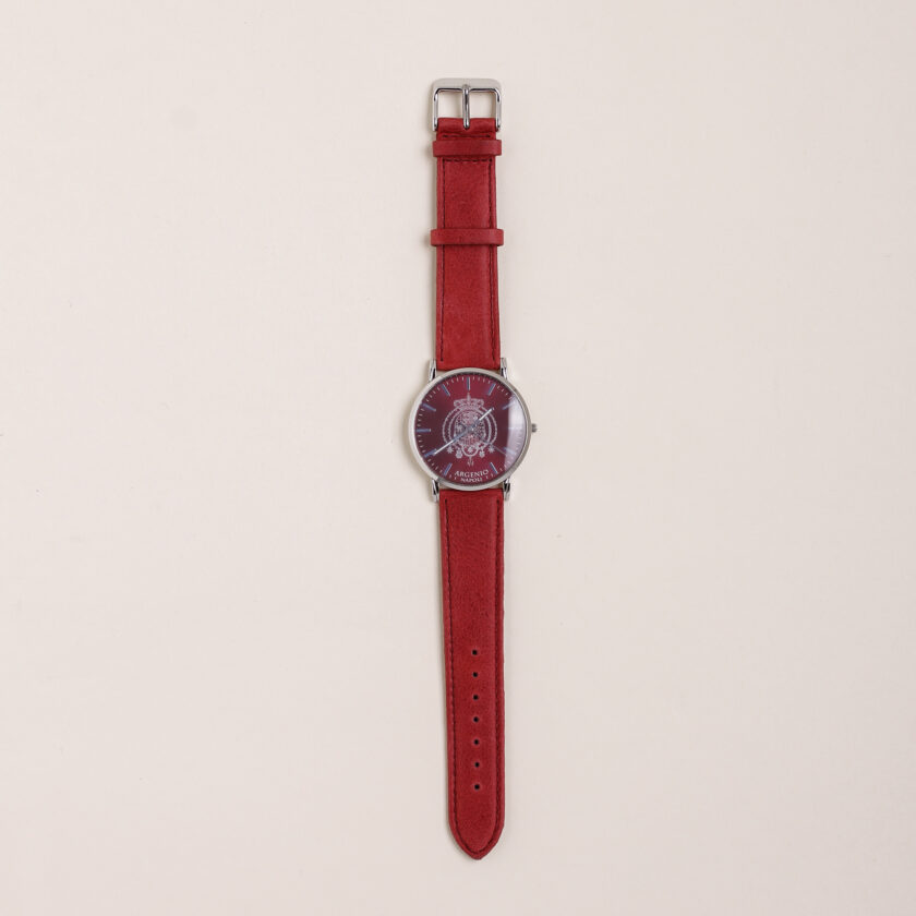 Orologio Argenio Napoli ultrapiatto rosso Stemma cinturino in pelle - immagine 2