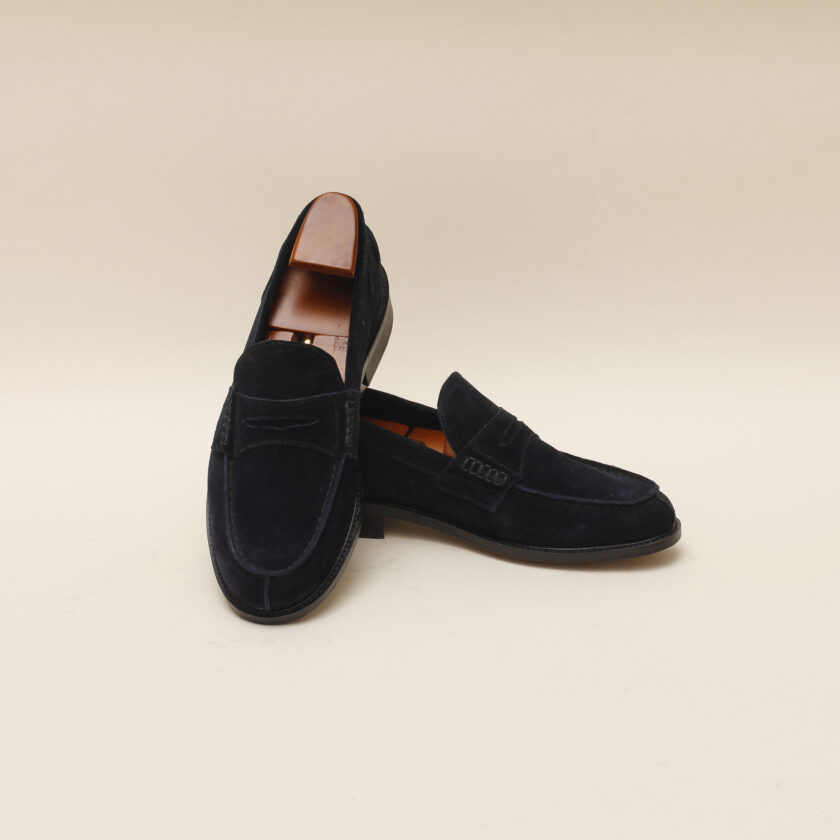 Mocassino camoscio blu