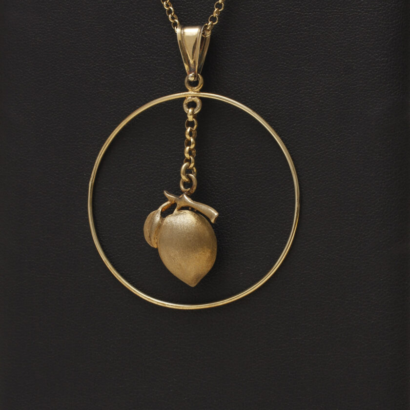 Collana cerchio con limone di Sorrento Argenio Napoli in argento placcato oro - immagine 2