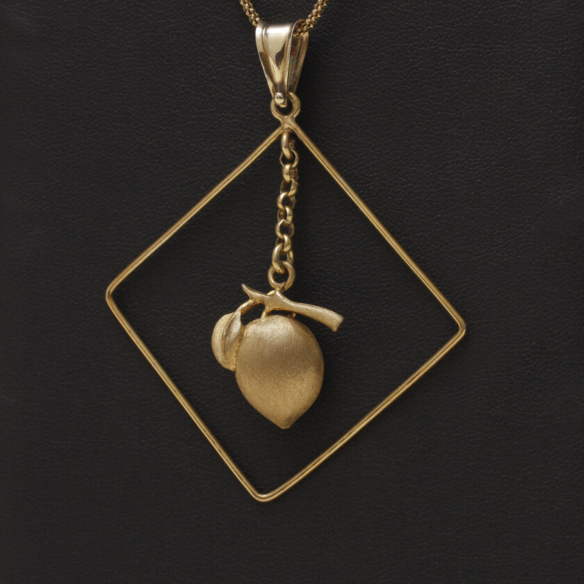 Collana rombo con limone di Sorrento Argenio Napoli in argento placcato oro - immagine 2