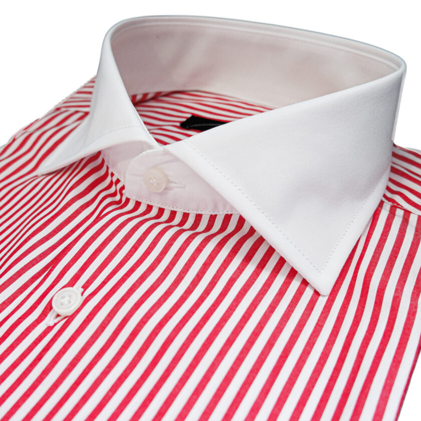 Camicia puro cotone Argenio Napoli righe rosse - immagine 2