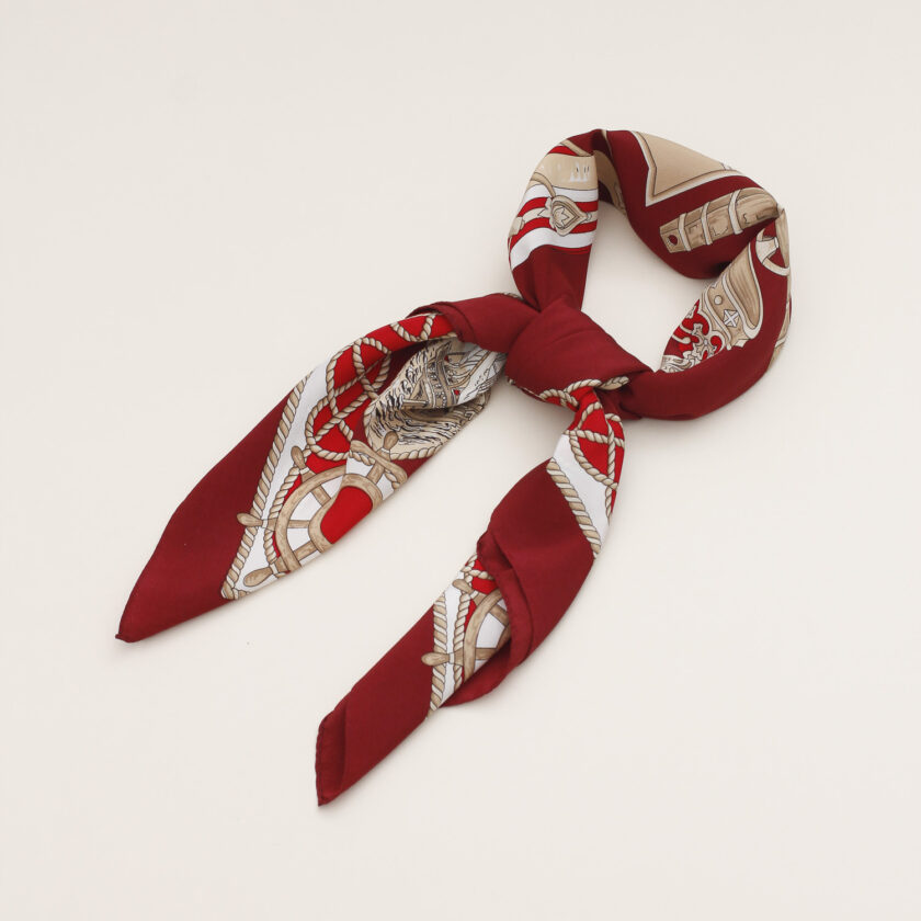 Foulard seta stemma Real marina Napoletana bordeaux - immagine 3