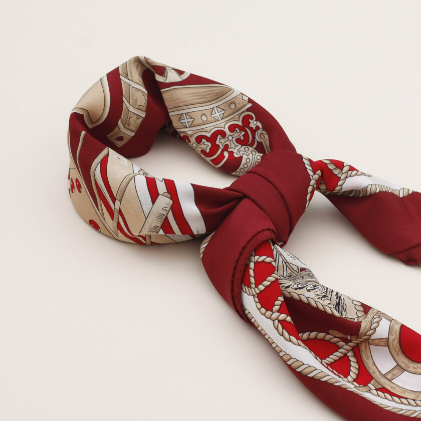 Foulard seta stemma Real marina Napoletana bordeaux - immagine 2