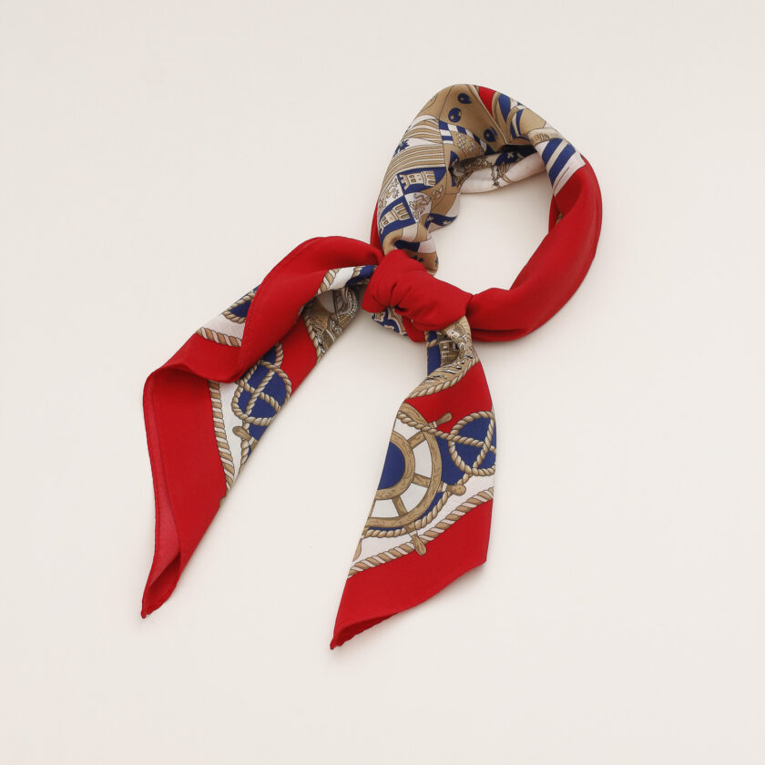 Foulard seta stemma Real marina Napoletana rosso - immagine 3