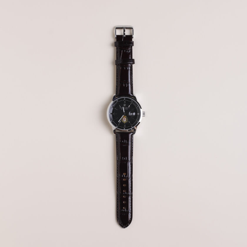 Orologio Argenio Napoli nero stemma Borbone cinturino in pelle - immagine 2