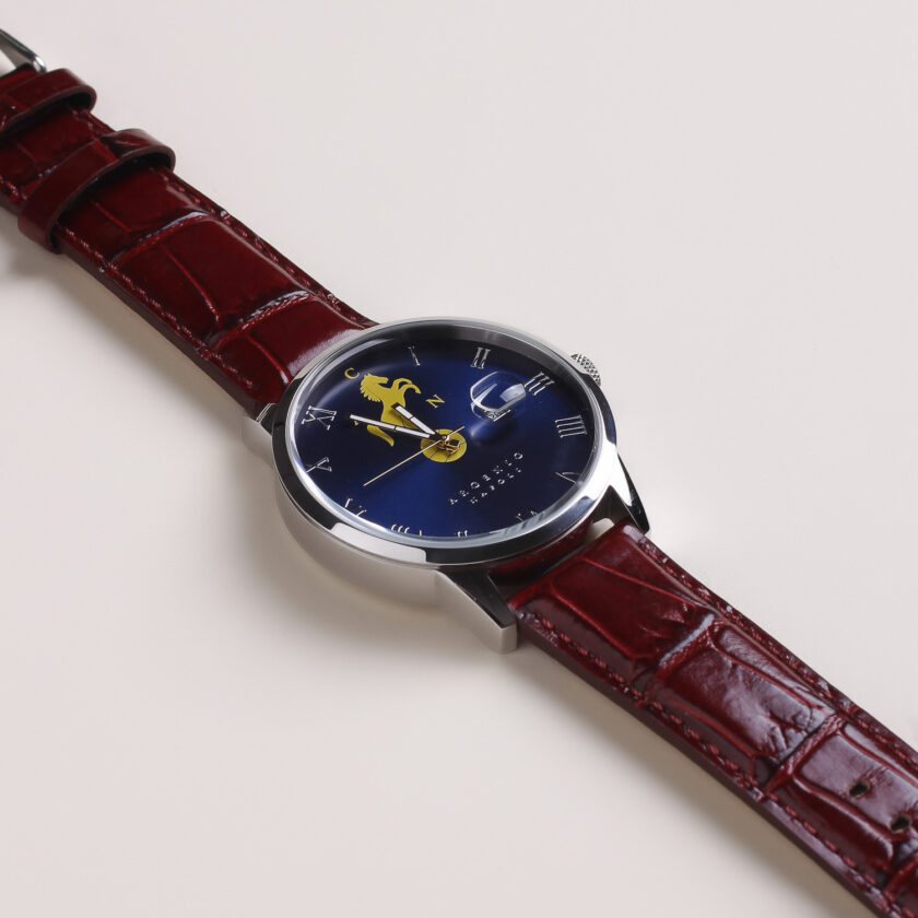 Orologio Argenio Napoli blu stemma cavallino Calcio Napoli cinturino in pelle