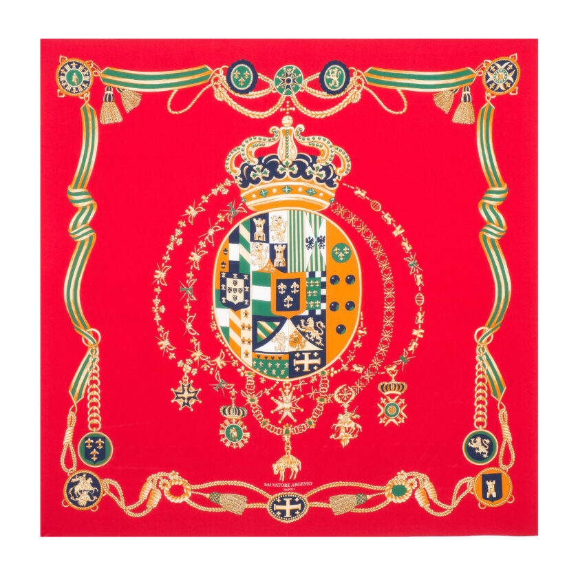 Foulard stemma Regno due Sicilie rosso
