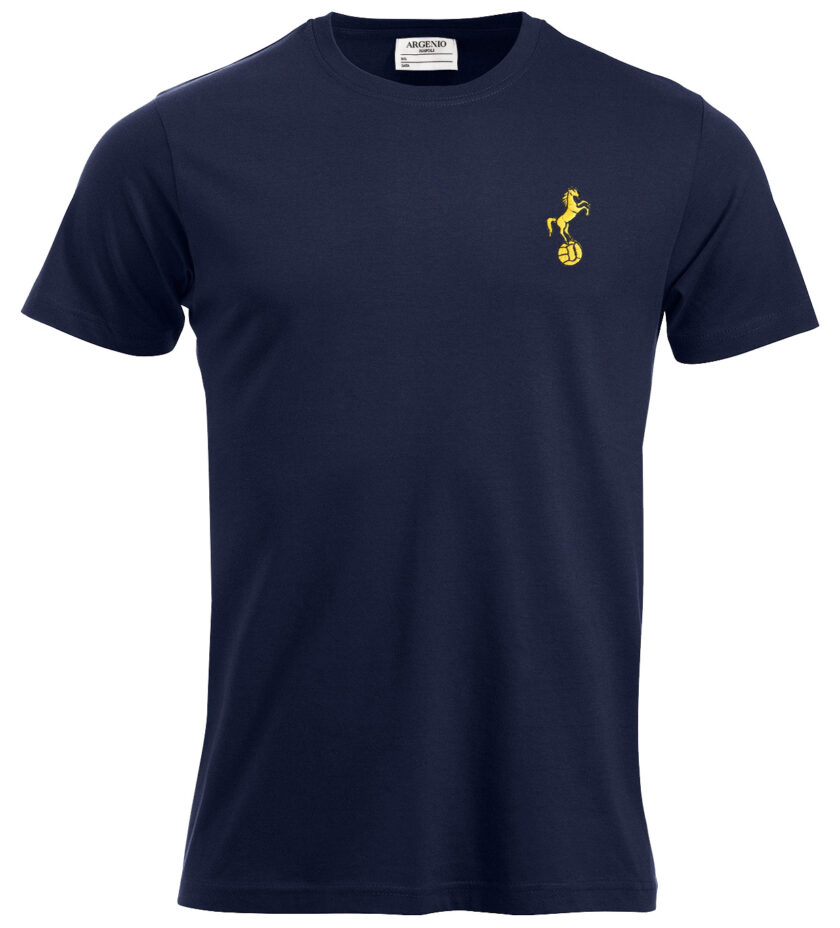 T-shirt mezza manica puro cotone primo stemma calcio Napoli blu