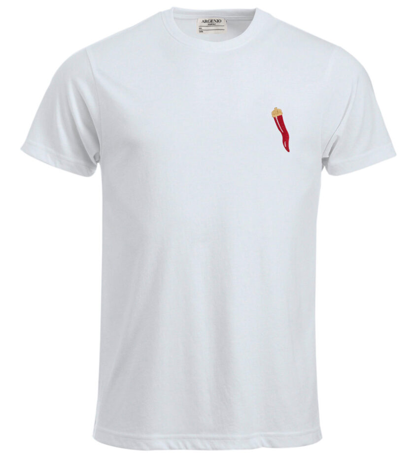 T-shirt mezza manica puro cotone Curniciello bianca
