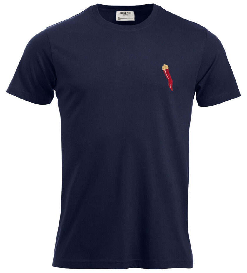 T-shirt mezza manica puro cotone Curniciello blu