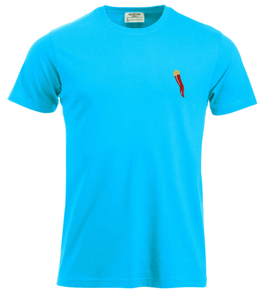 T-shirt mezza manica puro cotone Curniciello turchese