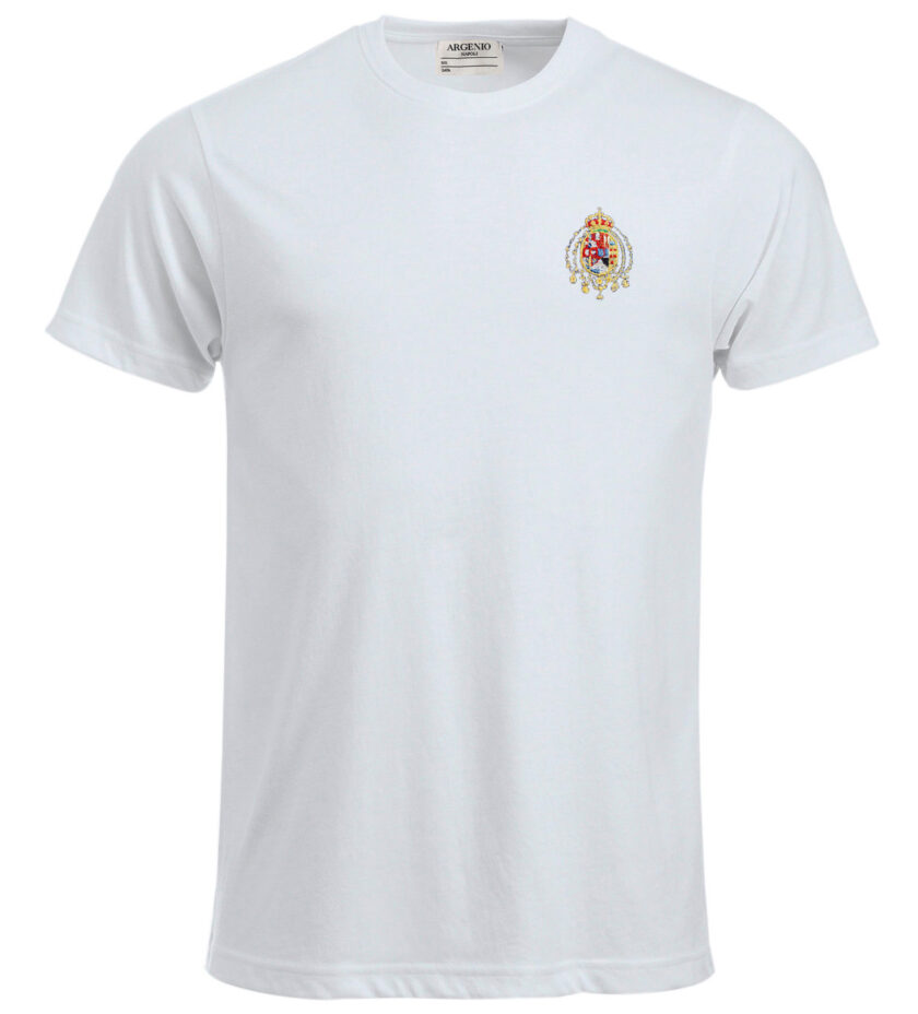 T-shirt mezza manica puro cotone regno due Sicilie bianca