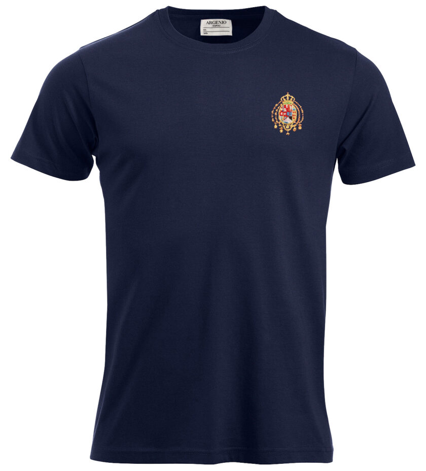 T-shirt mezza manica puro cotone regno due Sicilie blu